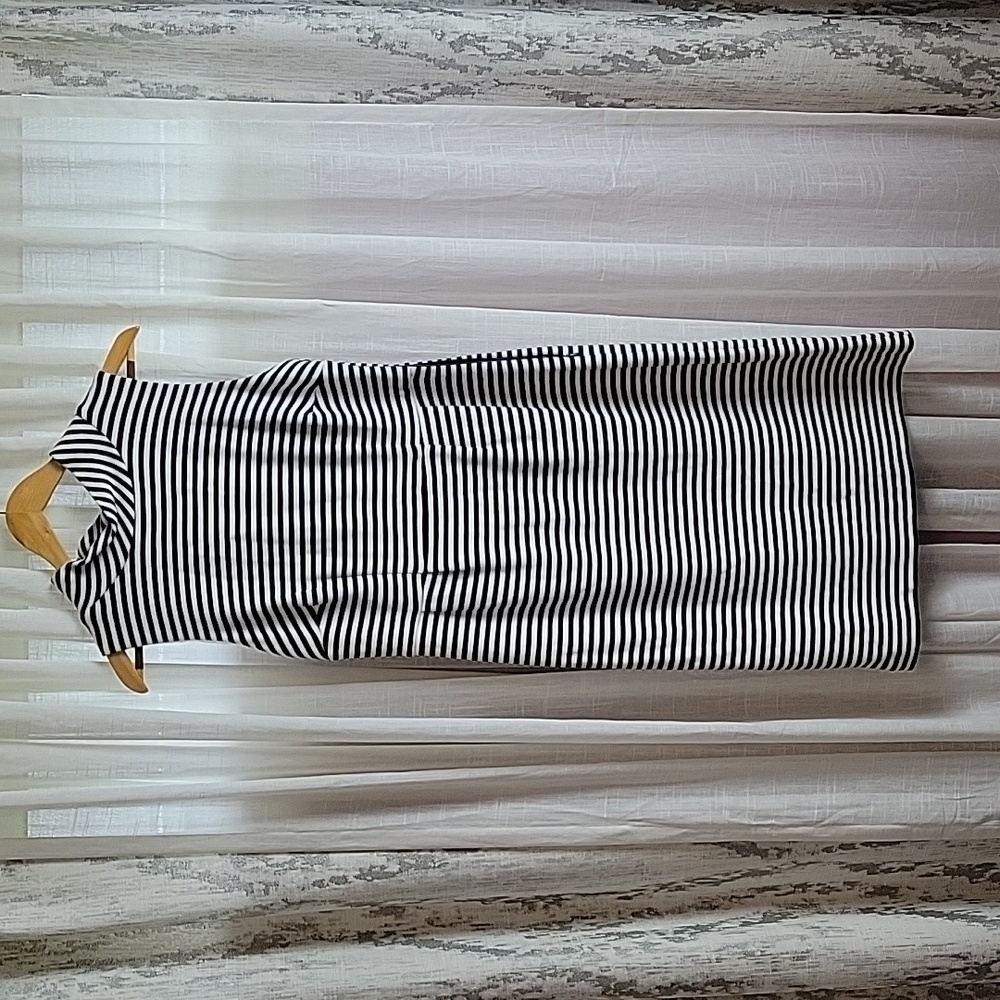 Boden White and Navy Stripe Sheath Dress Size 10L